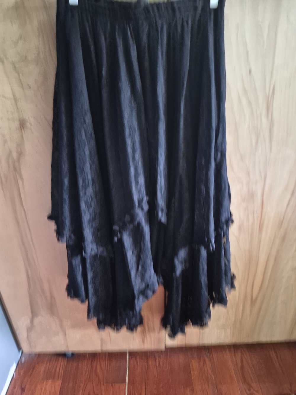 Black Tiered Midi Skirt - Women's Flowing Layered Design